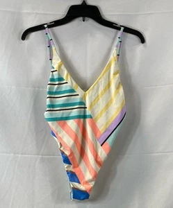 Billabong Womens Multicolor Striped One Piece Swimsuit Small NWT - Picture 1 of 8