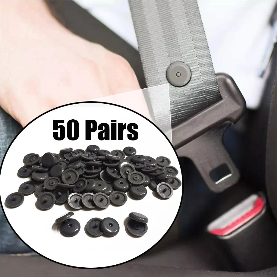 50 Pairs Car Safety Seatbelt Stopper Buckle Seat Belt Spacing Limit Stop Button - Imagem 1 de 4