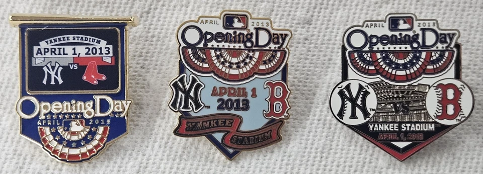 NEW YORK YANKEES BOSTON RED SOX OPENING DAY PINS 2013 - Image 1 of 1