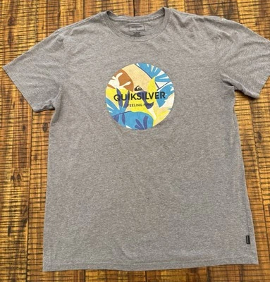 Camiseta Quicksilver Feelin Fine Mend Estampado Gráfico Floral XL Gris Foto 1 de 4