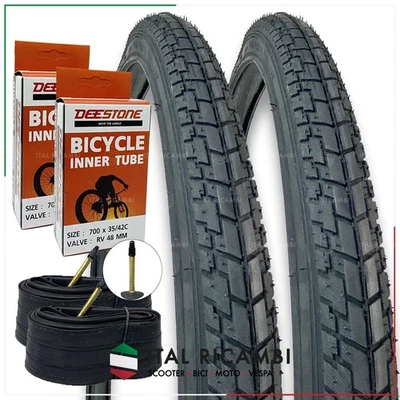 KIT 2 COPERTONI BICI ELETTRICA 2 CAMERE D'ARIA 700X40 42 42 622 VALVOLA FRV DEES - Bild 1 von 4