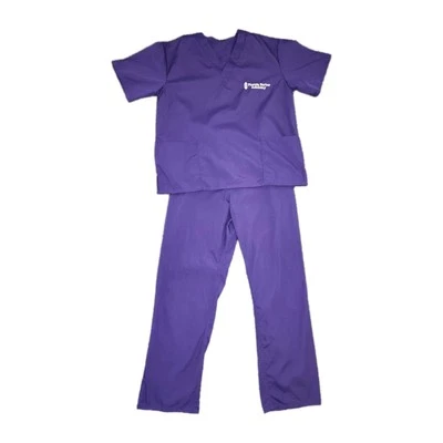 Conjunto exfoliante y pantalones médicos Uniformes naturales liso cuello en V para mujer XS Foto 1 de 4