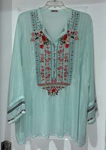 🌺Johnny Was 4X Embroidered Tunic Top *READ* - Picture 1 of 5