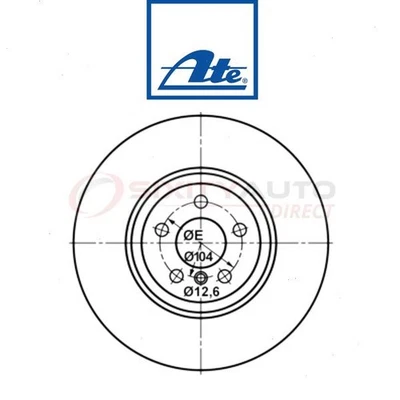 ATE Front Left Disc Brake Rotor for 2010-2017 BMW 550i GT xDrive - Braking tw - Изображение 1 из 4