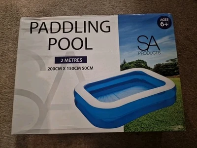 SA Products Paddling Pool 2 Metres 200cm x 150cm x 50CM Brand New - Image 1 of 2
