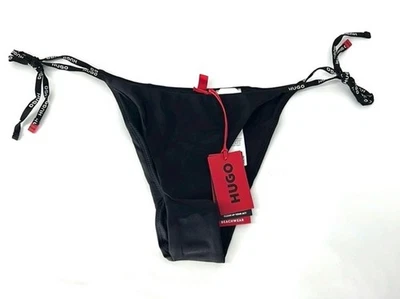 Hugo Nuevo Con Etiquetas Corbata Lateral Bikini Parte Inferior Pequeño Negro Traje de Baño Traje de Baño Foto 1 de 4