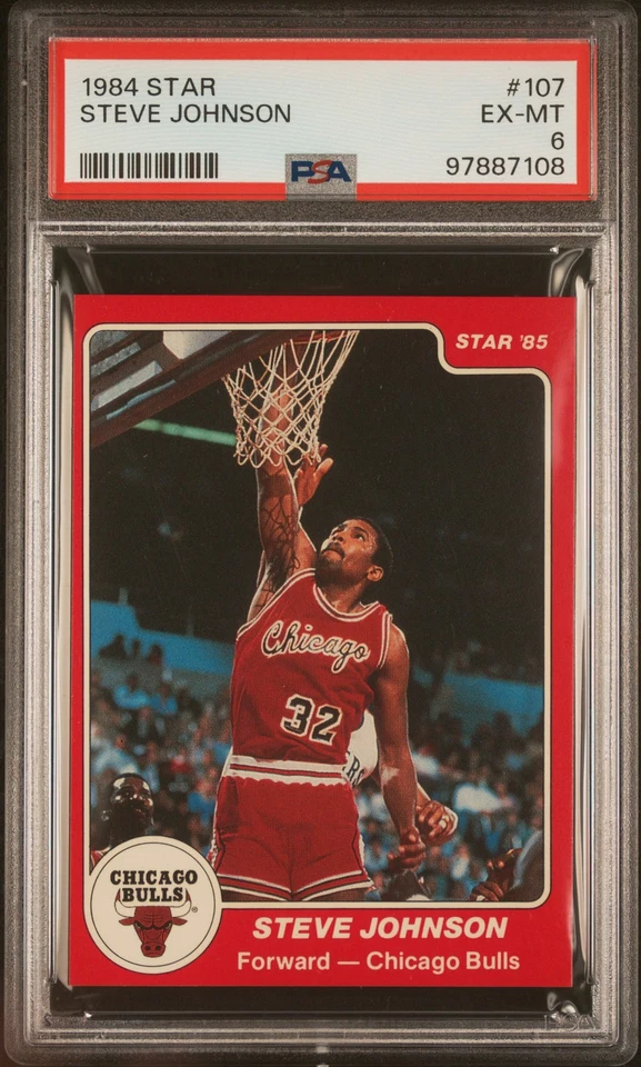1984 STAR #107 STEVE JOHNSON PSA 6 - Image 1 of 2