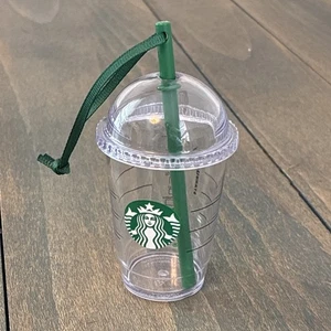 Starbucks 4” Cúpula Acrílica Grande Frappuccino Taza Paja Adorno de Navidad (XM6) - Imagen 1 de 5