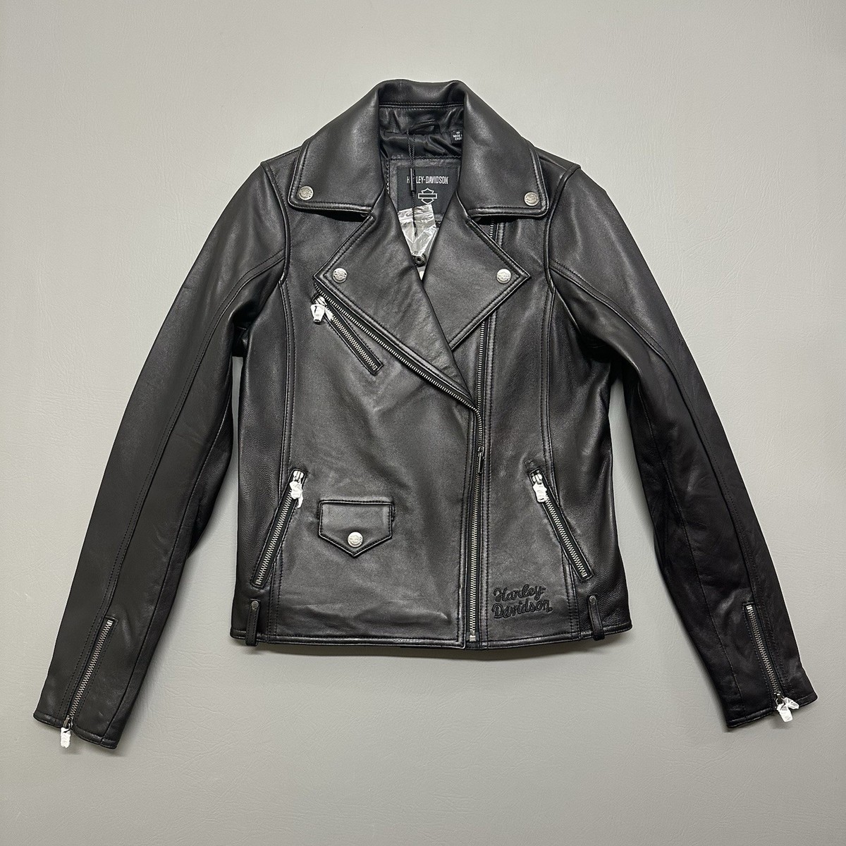 Harley-Davidson ライダースジャケット XS Harley-Davidson Solid Regular Size XS Leather Outer Shell