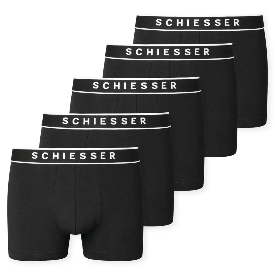 Schiesser Boxer Uomo, 5er Pacco - Serie " 95/5 ", Mutande, Logo Colorato Sc - Immagine 1 di 1