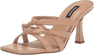 Sandalias de tacón alto Nine West para mujer Yeander 3 talla 9 M beige natural claro Foto 1 de 4