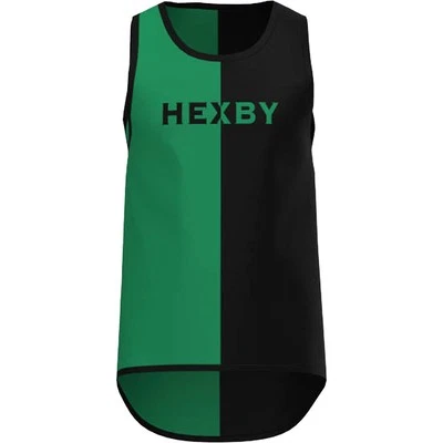 Hexby Unisex Harlequin Shearing Singlet - Green/Black
