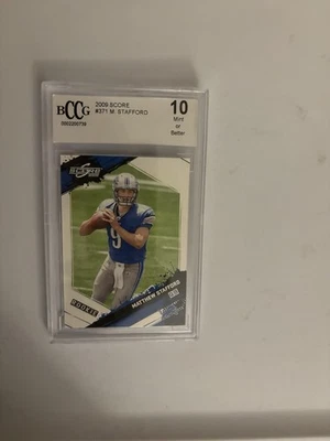 2009 Score #371 Matthew Stafford Lions RC Rookie BCCG 10 - Image 1 of 2