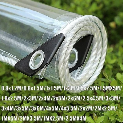MARKENLOS Wasserdichte PVC Transparente Plane mit Ösen Schutzplane LKW Folie Klare Garten