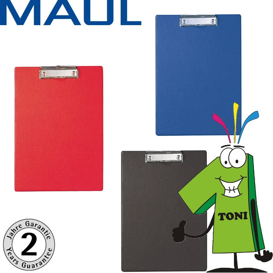  Maul Klemmbrett A4 versch. Farben Klemmmappe Klemm Brett Schreibbrett - Bild 1 von 1