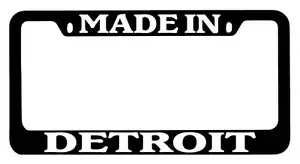 Black METAL License Plate Frame Made In Detroit Auto Accessory 1213 - Foto 1 di 1