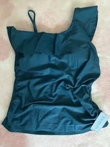 Yonique Womens Swimsuit Bathing One Shoulder Tankini TOP Tummy Control NWT Sz M - Picture 1 of 5
