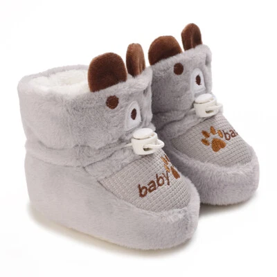 Bebés Niñas Cuna Botines Suaves Botas de Piel de Nieve Recién Nacido Niño Calentamiento Zapatos Invierno Foto 1 de 4