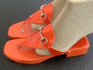 Gucci Sandals vibrant orange Size 7 UK / 40. Vintage Iconic well made. Genuine. - Picture 1 of 17