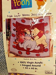 Disney Winnie The Pooh Throw Blanket 50x60 Hundred Acre Hug Blanket Throw - Picture 1 of 3