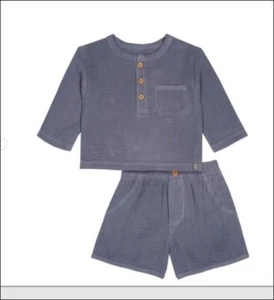 Modern Moments by Gerber Baby Boy Long Sleeve Top and Short Set Sizes 6/9M & 18M - Picture 1 of 4