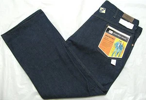 Jeans western denim blu SEARS vintage nuovi con etichette sopra stivali originali ROEBUCKS uomo 40x30 - Foto 1 di 10
