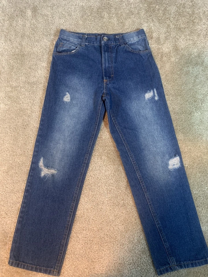 Enyce Jeans Youth Boys 8/10 Straight Leg Denim Med Wash Distressed -120 - Image 1 of 4