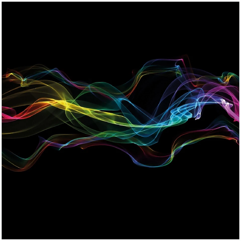 Wallario Memoboard Glas Magnettafel Bunter Rauch schwarzem Hintergrund neon pink - Bild 1 von 1