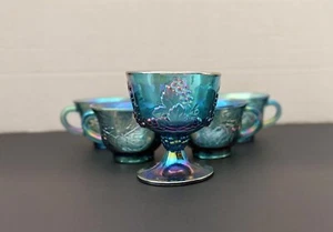 Juego Harvest Carnival (azul) con azucarero abierto con patas con 4 tazas de bocadillos - Imagen 1 de 5