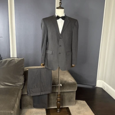 Men’s Perry Ellis Portfolio 2 Piece Gray Formal Suit Size 44 Jacket 36 Pants - Image 1 of 4