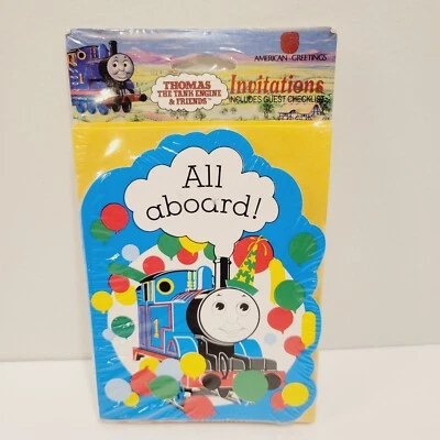 Thomas the Train Tank Engine 8 Party Invitations All Aboard Greeting Cards  - Image 1 of 4