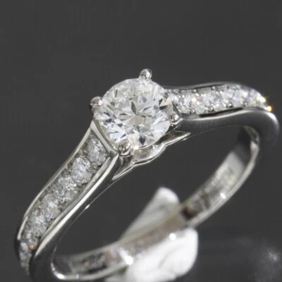 Cartier Diamond 0.4ct VS1 H EX Ring US4.75 EU49 Pt950 w/Box 3.8g 5596A Foto 1 de 4