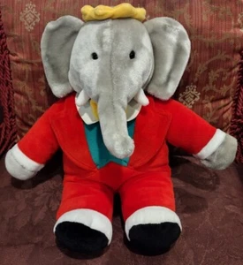 Gund Babar Elephant 14” 1988 Stuffed Plush Toy Red Outfit Animal Lovey Baby Y - Picture 1 of 4