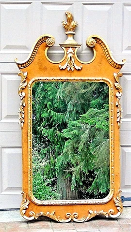 ANTIQUE ITALIAN WOOD CARVED GILT ORNATE FRAME MIRROR PALACE DESIGN Cover