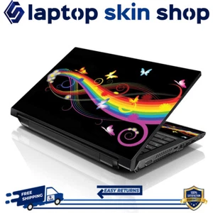 Laptop Skin Sticker Notebook Decal Cover Rainbow Butterfly for Dell Apple 17-19 - Picture 1 of 4