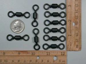 25 6/0 Crane Barrel Swivels Matte Black 450 LB / 200KG Test Brass SS eyes - Picture 1 of 2