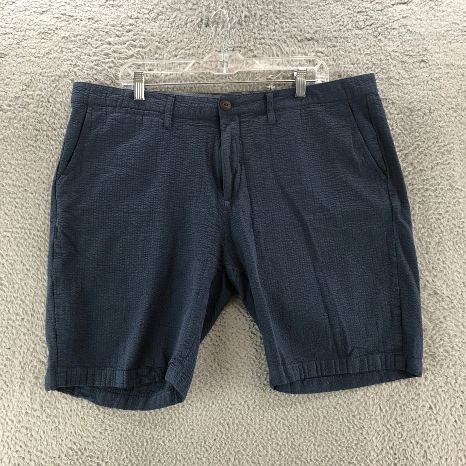 Jachs Bleecker Fit Chino Shorts Mens 40 Blue Mid Rise Side Pocket Flat Front Zip - Image 1 of 4
