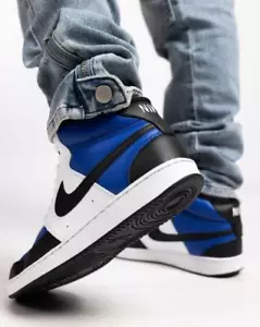 NIKE COURT VISION MID NN AF SNEAKERS UOMO FQ8740 480 AZZURRO NERO BIANCO - Foto 1 di 7