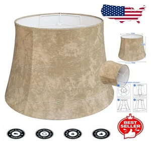 Handcrafted Leather Drum Lampshade with Spider Fitter for Table & Floor Lamps - Picture 1 of 10