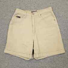 Vintage y2k Route 66 Khaki Denim Shorts with Cuffed Hems