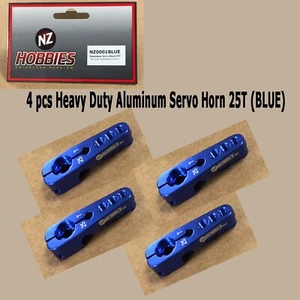 NZHOBBIES Aluminum Servo Horn 25T (Blue) Axial, Futaba & Savox Servos (4pcs) - Picture 1 of 6