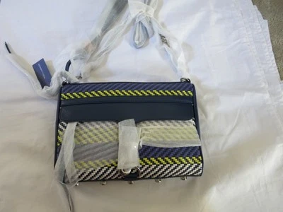 Clutch Rebecca Minkoff MAC Multi Púrpura Tejido Bandolera Cuero 10CEBWCHO2 NUEVO Foto 1 de 4