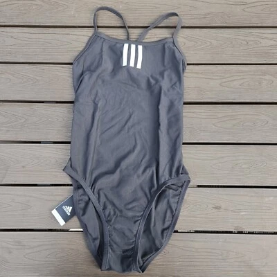 Adidas Niñas C-back Infinitex Gris/Negro 1 pieza Traje de Baño Talla 22 NUEVO  Foto 1 de 3