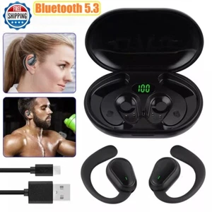 Bluetooth 5.3 Headsets Wireless Earbuds Earphones Stereo Headphones Ear Hook USA - Picture 1 of 13