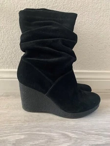 Luxury Trendy Fashion Black Suede Womens Boots - Picture 1 of 3