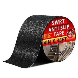 Anti Slip Tape For Stairs (Black 4 x 38 Feet Wide Tread) Waterproof Grip Tape - Picture 1 of 6