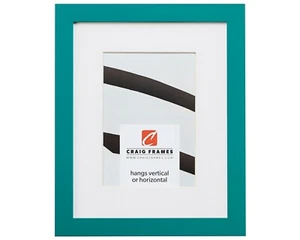 Craig Frames Konfetti, 0,875" türkisblau Massivholz Bilderrahmen mit Passepartout - Bild 1 von 8
