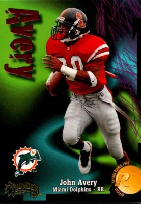 1998 SkyBox Thunder John Avery Rookie Miami Dolphins #227 - Image 1 of 2