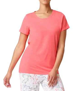 HUE Womens Sleepwear Solid Short Sleeve Round Neck Sleep T-Shirt,Dubarry,Small - Picture 1 of 2