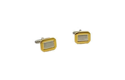 Silver / Gold Multi-Tone Gold Plated Shiny Minimalist Cufflinks - Image 1 of 4